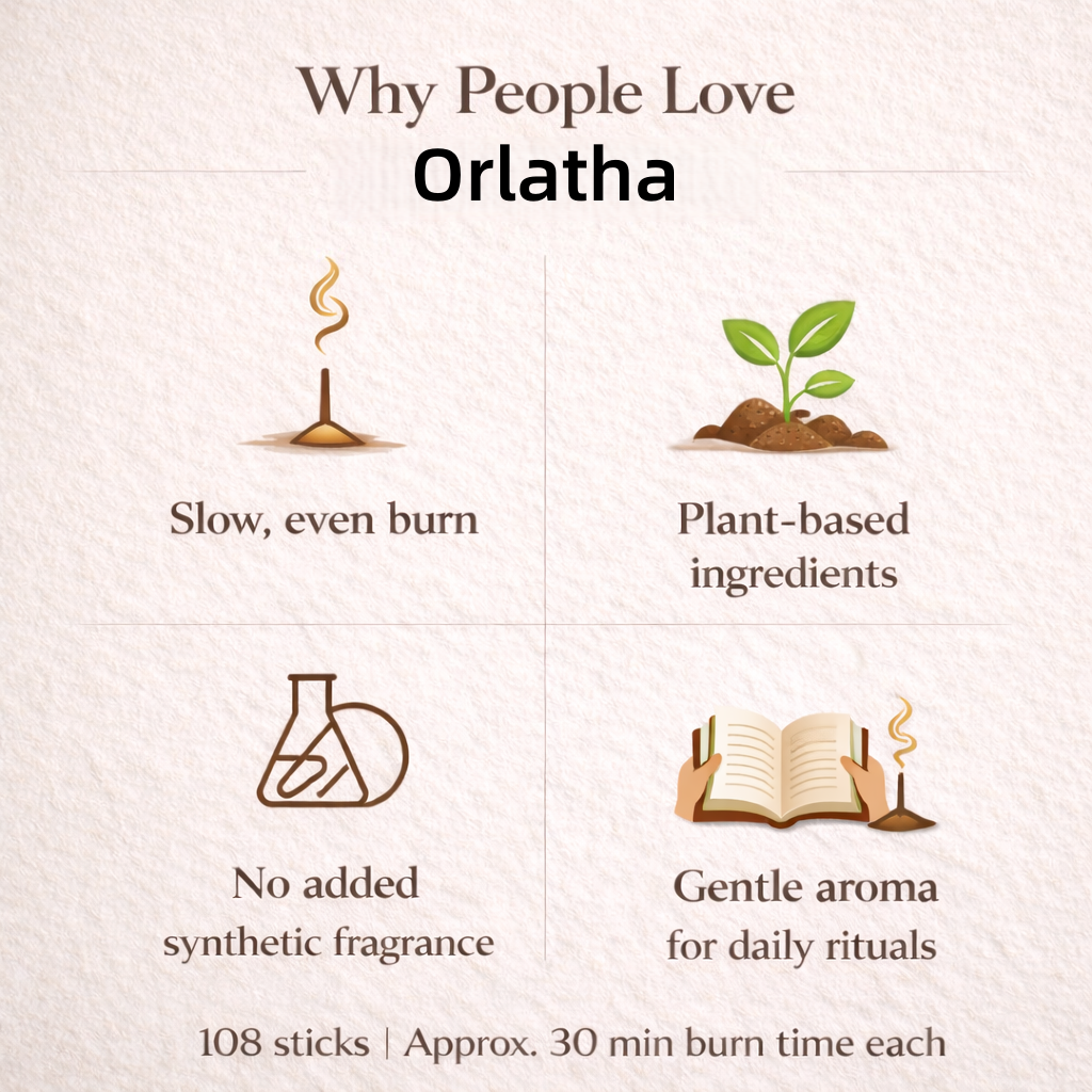 Orlatha Handmade Short Incense Sticks Gift Set – 4 Scent Assortment, 108 Sticks
